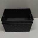 BINO | Plastic Storage Baskets Medium - Black | THE STABLE COLLECTION | Multi-Use Storage | Rectangular Cabinet Organizer | Baskets For Organizing with Handles | Home Office Organization and Storage