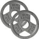 Yes4All Tri-Grip Handles Cast Iron Olympic Weight Plates, 2-Inch Weight Plates for Weight Lifting with Smooth and Durable Finish, Suitable for Strength Training Exercises (Single, Pair and Set)