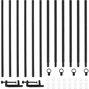 Over The Table Rod Stand with Clamps, Adjustable 13"-42'' Tall 29"-98" Length Metal Table Arch Hanging Rod Stand, Balloon and Flower Frame for Weddings Birthdays Party Halloween Christmas Decoration