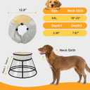 Sponge Core Dog Cat Cone Collar for After Surgery Recovery, Inflatable Dog Cone Alternative, Lainergie Dogs Donut Collar Adjustable with 2PCS Cover for Dogs Cats (Grey+Yellow, XXL)