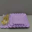 NWK 5 Piece Cake Stand Set with 2 x Large 3-Tier Cupcake Stands, 3 x Appetizer Trays, Perfect for Hosting Wedding Birthday Baby Bridal Shower Tea Party Decorations (Purple)