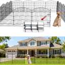Garden Fence No Dig, 31in(H) x24ft(L) Black 15 Pack, with Gate