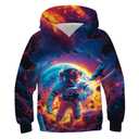 Belovecol Boys Hoodies Pullover Novelty 3D Spacemen Print Sweatshirts Novelty Cool Hoody with Big Pocket School Sports Size 14-16 (Blue, XL)