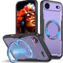 Design for iphone 17 AIR Case with 360 Rotating Ring Kickstand/Stand Compatible with MagSafe [Military-Grade Drop Protection] Shockproof Phone Cover Cover for iphone 17 AIR 5G 2025 6.7 Inch - Purple