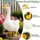 23 Inch Porch Goose Statue,Realistic Large White Goose Sculpture with Hat