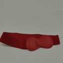Allegra K Plus Size Interlock Buckle 8-shaped Faux Leather Elastic Belt Cinch Waistband for Lady