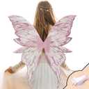 Fairy Wings Costume Set for Adults - Cosplay Accessories with 31.5"x29.5" Butterfly Wings for Halloween, Party