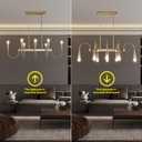 8-Light Gold Farmhouse Chandelier for Kitchen Island,Kitchen Island Lighting Over Table,48-Inch Industrial Candle Pendant Light Fixture for Dining Room,E26 Bulb Hanging Ceiling Light
