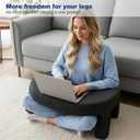 AZ GOGO Laptop Desk for Couch and Bed with Arm Rest, Reading Pillow for Bed with Armrest, Lap Desk for Surgery Recovery and Adults Gaming with Storage Pockets, Comfortable & Relaxing Body (Dark Grey)