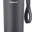 Happiness Self-Heating Travel Mug 20oz,Smart Rechargeable Electric Temperature Control Heated Coffee Cup (Black)