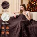 Homemate Heated Blanket Electric Throw - 50"x60" Heating Blanket Throw 1/2/4/6/8 Hours Auto-Off 10 Heat Levels Over-Heat Protection Soft Flannel Sherpa ETL Certification (09 - Chestnut(striped))