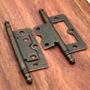 4 PCs Antique Bronze Flap Hinges with Lengthened Axis - Vintage Style Hinges for Door Wooden Chest Cabinet - Plate Length of 3" (76 mm), Large Size