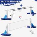 HYES 2 in 1 Pool Volleyball Net & Basketball Hoop Set, Adjustable Swimming Poolside Net for Inground Pool, Summer Outdoor Water Games Toys for Kids Teens Adults Family