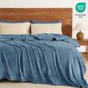 PHF Ultra Soft Fleece Blanket Queen Size, No Shed No Pilling Luxury Plush Cozy 300GSM Lightweight Blanket for Bed, Couch, Chair, Sofa Suitable for All Season, 90" x 90", Captain's Blue