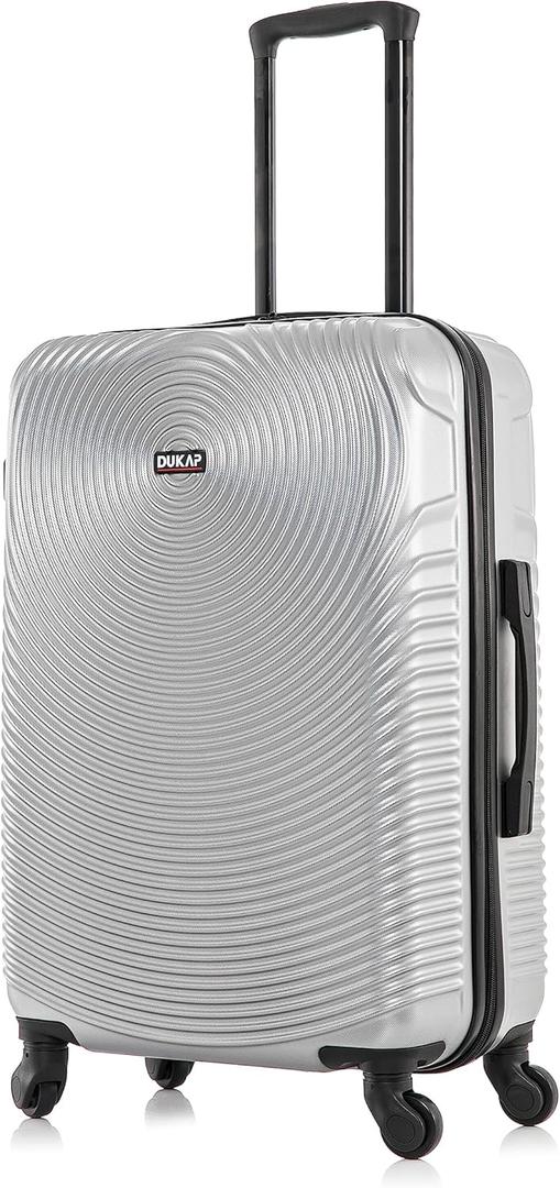 DUKAP INCEPTION 24-Inch Medium Hardside Spinner Luggage Lightweight Silver