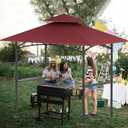 OIPUNSHLE Grill Gazebo Replacement Canopy Top, 5'x8' Top Double Tiered Replacement Canopy Roof, Grill Shelter Cover Roof Fit for Gazebo Model L-GG001PST-F (Grey)