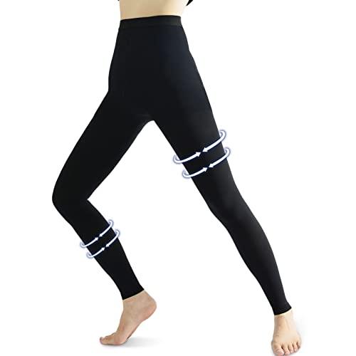 beister Medical Compression Pantyhose for Women & Men, 20-30mmHg Graduated Support Tights, Opaque Footless Waist High Compression Stockings & Leggings for Varicose Veins, Edema, Flight, DVT, S