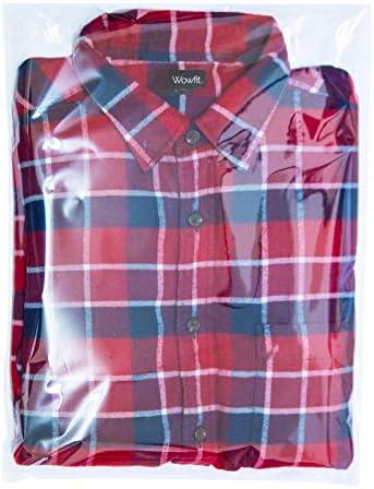 Wowfit 100 Count 12x16 Inch Clear Cellophane Plastic Bags, Resealable Self-Sealing Cello Bags Great for Packaging Clothing, Shirts, Decorative Wrappers, Party Favors, Artwork and More