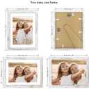 Hongkee 9x12 Picture Frame with Glass, Display Pictures 7x10 with Mat or 9 x 12 without Mat - Wall and Tabletop, 9 by 12 Photo Wooden Frames (Distressed White, 1 Pack)