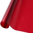 Transparent Decorative Window Film Anti UV Colorful Adhesive Vinyl Heat Insulation Solar Window Tinting Sheets Glass Film for Christmas Home Decoration, 17.7Inch x 78.7Inch, Red