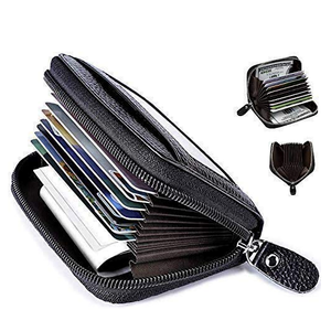 Credit Card Wallet, Credit Card Holder for Women Business Card Holder Card Wallet for Men Portable Antimagnetic Id Cards Holder Card Wallet (Black)