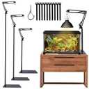 MECESOR Reptile Lamp Stand Adjustable Height 15.7-73.6inch with 360°Adjustable Swing Arm Heat Lamp Stand Plant Floor Light Holder for Bearded Dragon Turtles Snake and Chicks
