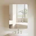TEENFON Medicine Cabinet Mirror with 2 Adjustable Shelves, Bathroom Mirror with Storage, Recessed or Wall Mount Bathroom Cabinet, White, 5.9"D x 17.7"W x 23.6"H
