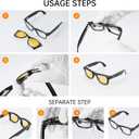 HIBLOKS 4Pcs Polarized Clip for Ray-Ban Meta Wayfarer RW4008 & Gen 2 RW4012 Large (53-22), Discoloration Clip-on for Meta Wayfarer Gen 2 Protect Your Eyes, Cool and Fashion (Black+Green+Brown+Yellow)