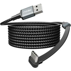 USB to USB C Cable 10ft, 60W USB A to USB C Fast Charging Cable, Right Angle USB C Cord Nylon Braided for iPhone 17/16/15, iPad Pro, Samsung Galaxy S21/S22/S23/S24, Note 20 10, Pixel 8, Nintendo etc.
