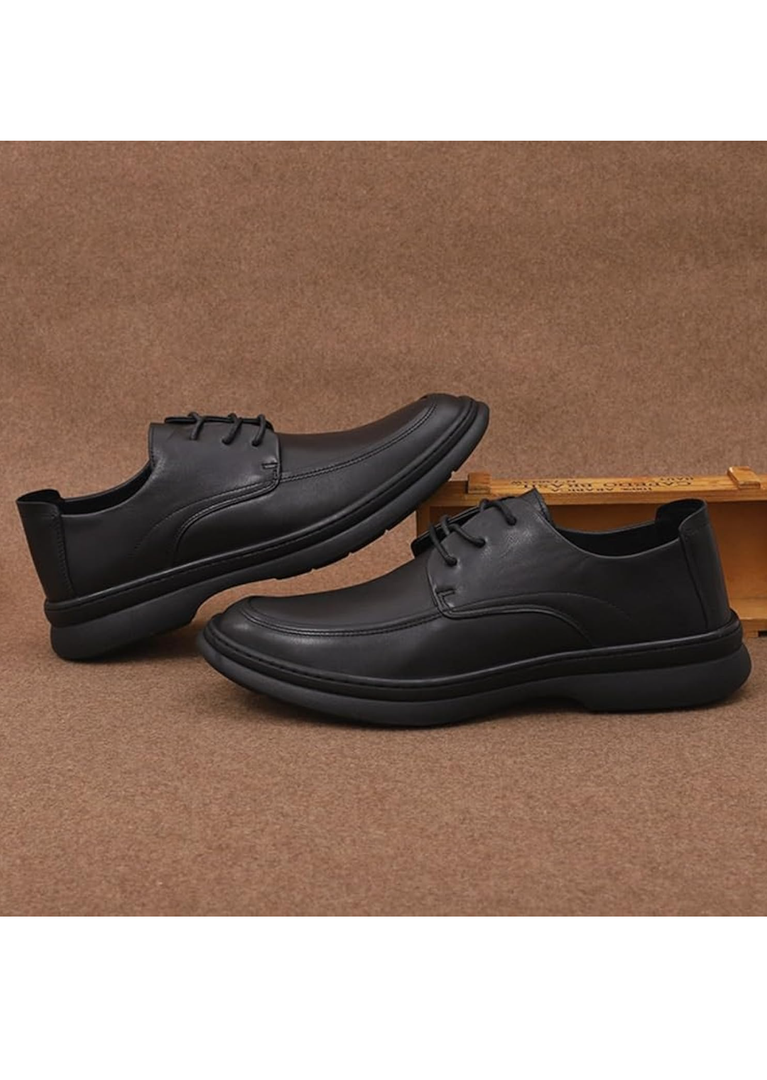 Men's Classic Business Lace Up Oxfords Shoes Office Working Premium Leather Derby for Wedding Evening Uniform Party Office Dress Shoes, Size 8
