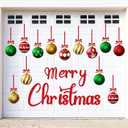 32PCS Christmas Garage Door Decorations Magnets - Merry Xmas Ball Holiday Refrigerator Fridge Kitchen Decor(Red, Green, Gold)