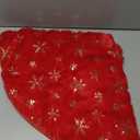 Mr. Pen Christmas Tree Skirt 36 inches, Red Faux Fur Christmas Tree Skirts with Gold Snowflakes