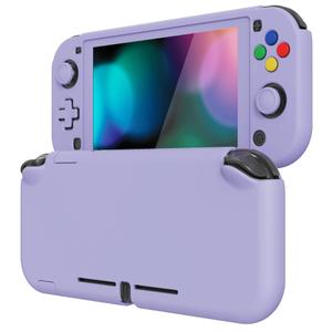 eXtremeRate PlayVital Light Violet Protective Grip Case for Nintendo Switch Lite, Hard Cover Protector for Nintendo Switch Lite - Screen Protector & Thumb Grips & Buttons Caps Stickers Included