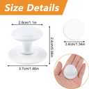 MOROBOR Round Self-Stick Cabinet Knob, 8 Pcs Plastic Auxiliary Drawer Pull Knobs Instant Stick On Push Pull Helper for Windows Wardrobes Cabinets Drawers/White