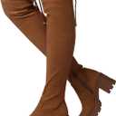 CELLENZ Women Thigh High Boots: Brown Platform Over The Knee High Size 10