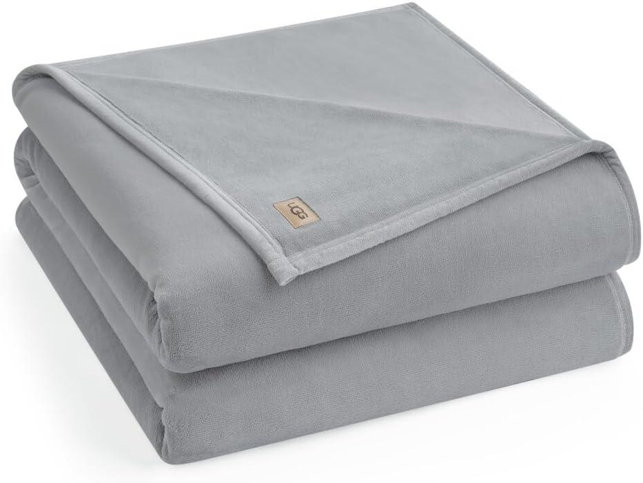 UGG Coco Fleece Blanket for Bed Queen Size  Luxury Cozy Room Decor, Soft Warm Winter Bedding, Heavy Blanket & Queen Blanket for Bed, Gifts for Teens and Women  Seal Gray