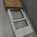 Aluminum Cat Door for Windows - Adjustable to Fit Window Width 24"-28", Quick-Fit Cat Door Window Insert, Magnetic Suction Design, Perfect for Cats (White Tall)