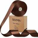 Dark Brown Satin Ribbon for Gift Wrapping, Easter Decor, Mother's Day Bow & Eternal Flower Making, Floral Bouquets, Party Decoration, 1-1/2 Inch 50 x Yds.