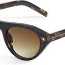Oval Cat Eye Sunglasses for Women Trendy Retro Cateye Frame with UV Protection for Traveling or Driving