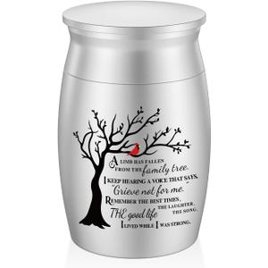 SOITIS Urns for Human Ashes 2.76 Inches Aluminum Small Urns for Human Ashes Keepsake, Mini Urn for Human Ashes Memorial Cremation Urns for Human Ashes-Tree of Life Funeral Keepsake Urn