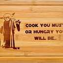 Cook You Must or Hungry You Will Be 15'' x 9.4'' Chopping Board