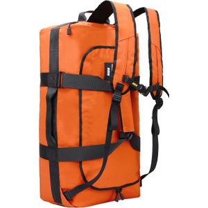 MIER Water Resistant Backpack Duffle Heavy Duty Convertible Duffle Bag with Backpack Straps for Gym, Sports, Travel (40L, Orange)