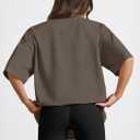 Trendy Queen Womens Oversized Summer T Shirts Plus Size Spring Cute Casual Tops Short Sleeves Fashion Workout Clothes (Brown, L)