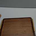Bamboo Serving Tray with Gold Handles, Food Tray for Breakfast, Coffee Table, Dinner & Bar, Decorative Tray for Kitchen, Bedroom (Large) (14" x 9.5" x 2")