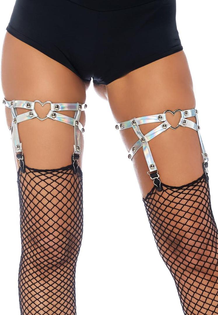 Leg Avenue womens Lingerie (One Size, Silver Heart)