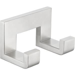 Angle Simple Double Towel Hook Brushed Nickel, 304 Stainless Steel Robe Coat Hook for Bathroom, Wall Mount