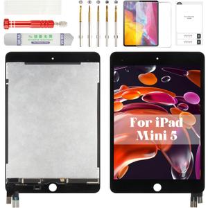 for iPad Mini 5 Screen Replacement for iPad Mini 5 LCD A2126 for iPad Mini 5 Digitizer Display Screen Touch Assembly Repair Kits A2133 A2124 A2125 Black