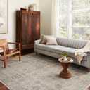 Loloi Hathaway Collection HTH-04 Beige/Multi 5'-0" x 7'-6", .25" Thick Area Rug, Soft, Durable, Printed, Modern, Low Pile, Non-Shedding, Easy Clean, Living Room Rug
