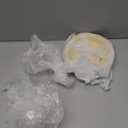 Potchen 2 Pcs Ramadan Tray Decor Eid Mubarak Date Holder with Clear Dome Lid Mardi Gras Serving Tray 6.69" Metal Gold Eid Al-fitr Dessert Container for Nuts Baklava Samosa Halva Candies Cookies