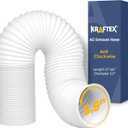 Air Conditioner Hose. Portable Exhaust Vent with 5.9" Diameter, Anti-Clockwise Thread & Length up to 80". Compatible with LG, Delonghi and Many More Portable Air Conditioners (White)